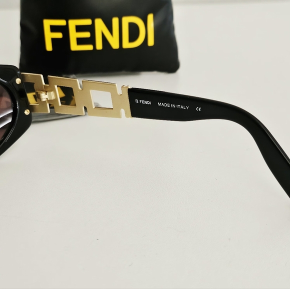 Fendi Black Chain-link Zucca FF Sunglasses main image 6